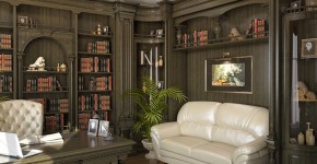 Дизайн интерьера кабинета дома в классическом стиле